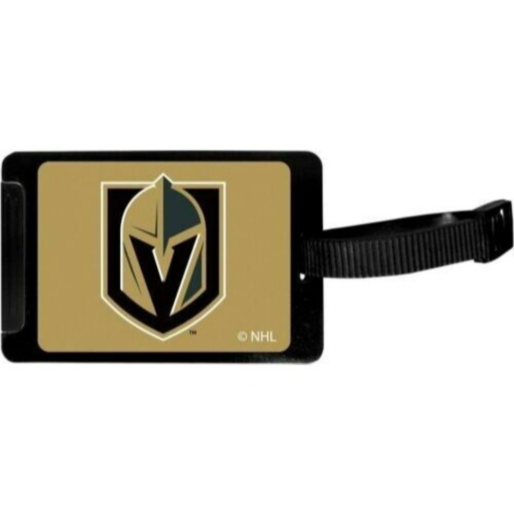 Vegas Golden Knights Rubber Luggage Bag Tag I.D. Holder Black NHL Licensed